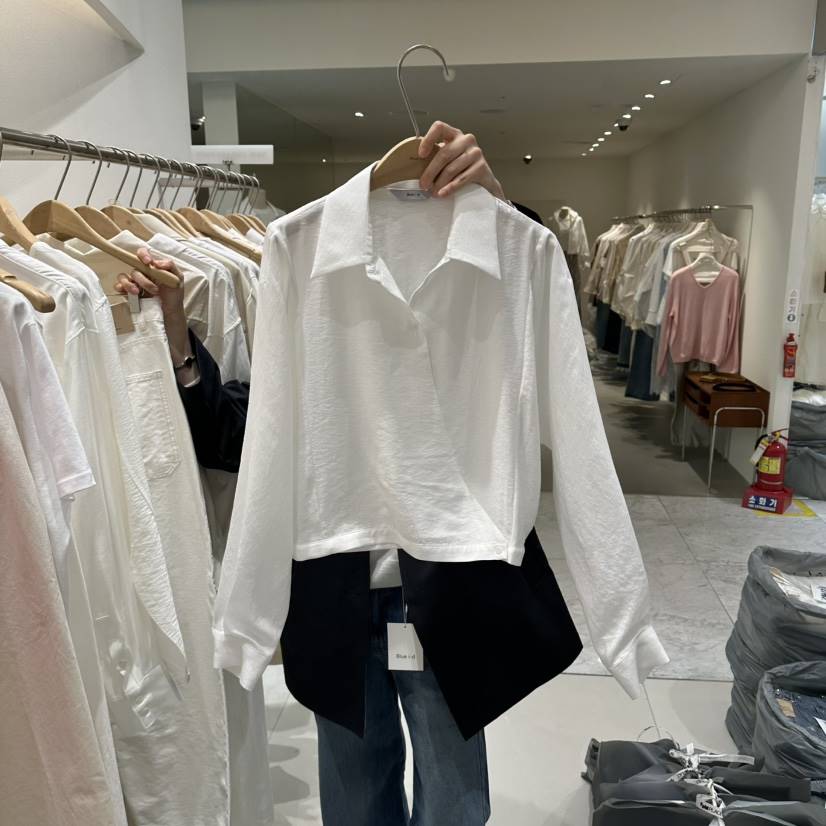 BLUEI-D/N SHARP韓國直郵女士新款職業26春夏襯衫蕾絲衫Blue i-d/N SHARP襯衫/蕾絲衫