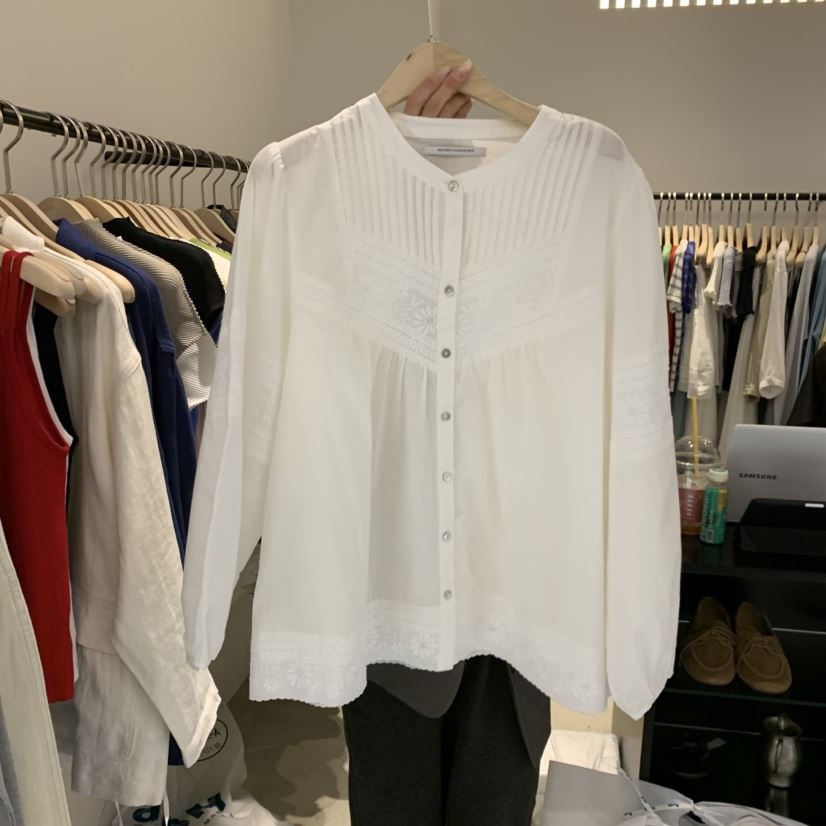 PLATE韓國直郵女裝新品26春夏時尚熱賣人氣真品襯衫蕾絲衫PLATE襯衫/蕾絲衫