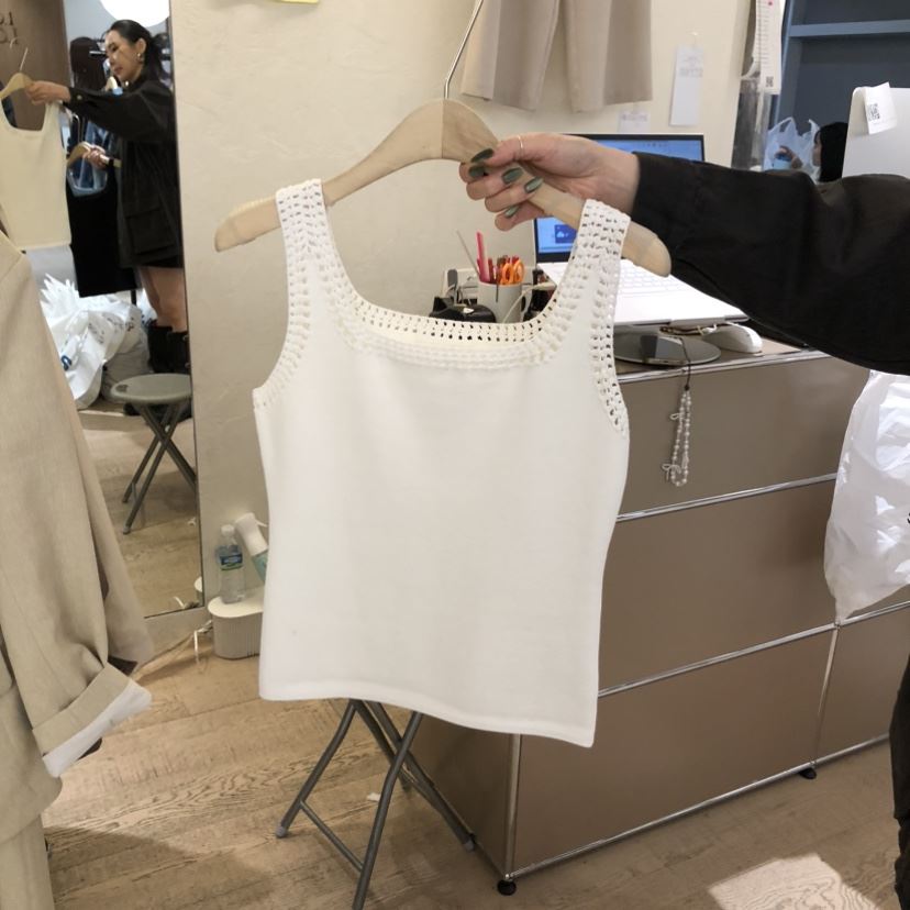 W AND J東大門代購女裝新品熱賣時尚真品26春夏吊帶背心手工W AND J吊帶/背心
