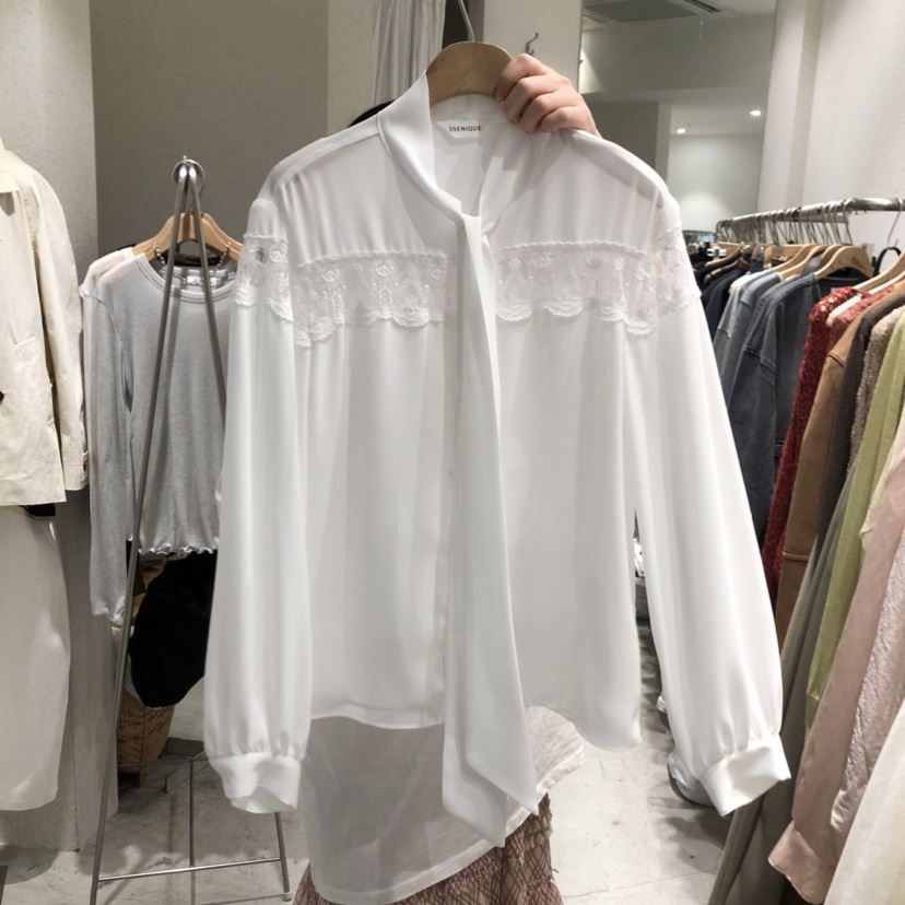 SSEMIENNE韓國直郵女裝新品休閑職業真品人氣26春夏襯衫蕾絲衫SSENIQUE襯衫/蕾絲衫