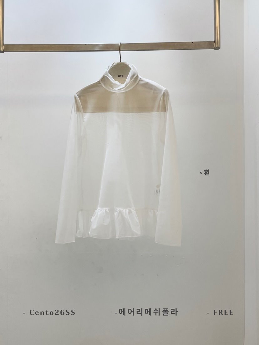 CENTO韓國代購女士新款職業26春夏時尚休閑襯衫蕾絲衫網眼CENTO襯衫/蕾絲衫