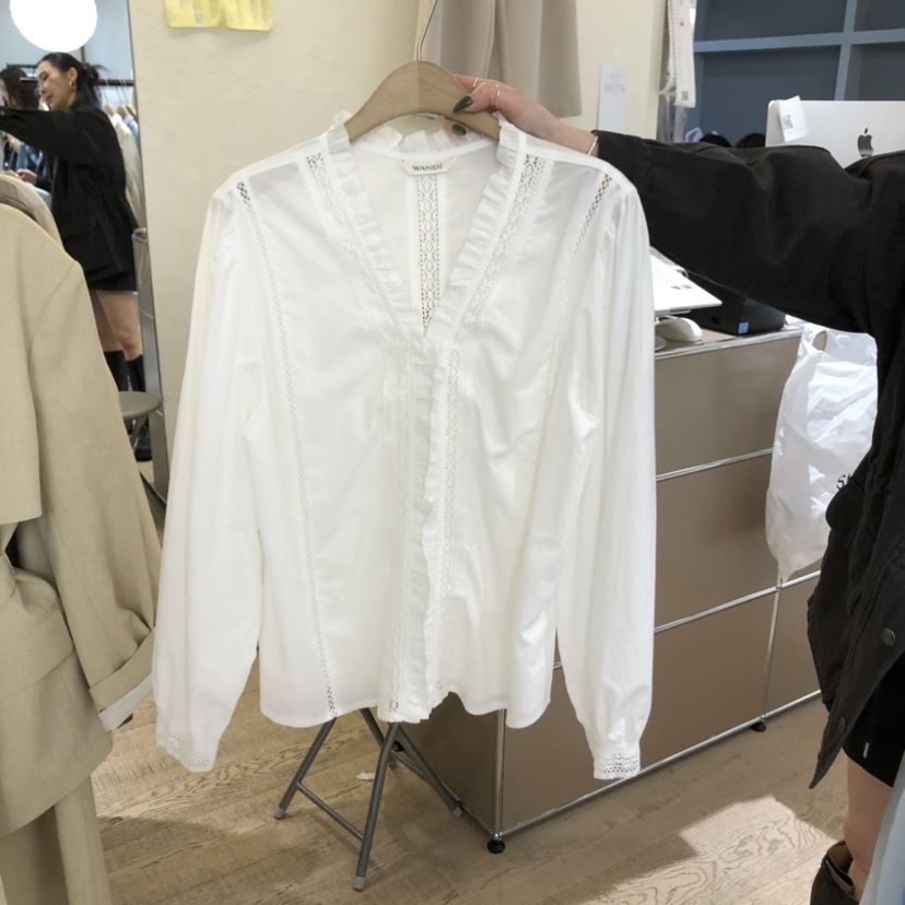 W AND J東大門直郵女裝新款職業人氣真品襯衫蕾絲衫透視W AND J襯衫/蕾絲衫