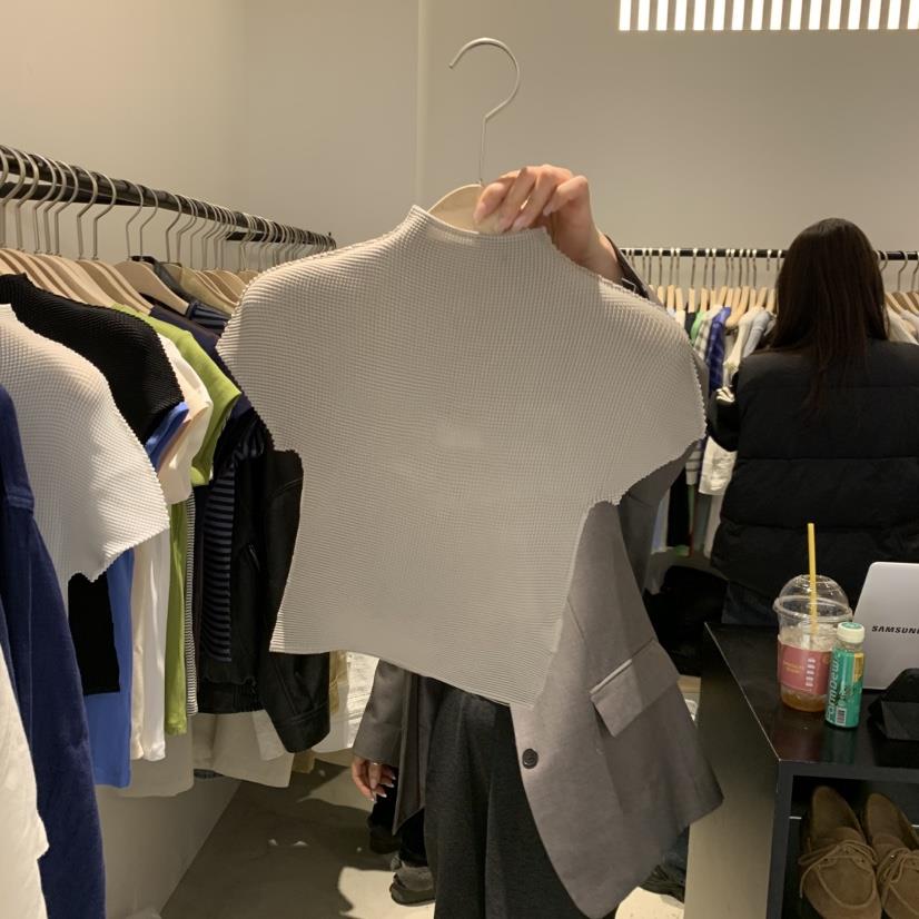 PLATE東大門代購女士新品人氣熱賣休閑時尚推薦真品T恤褶皺PLATET恤