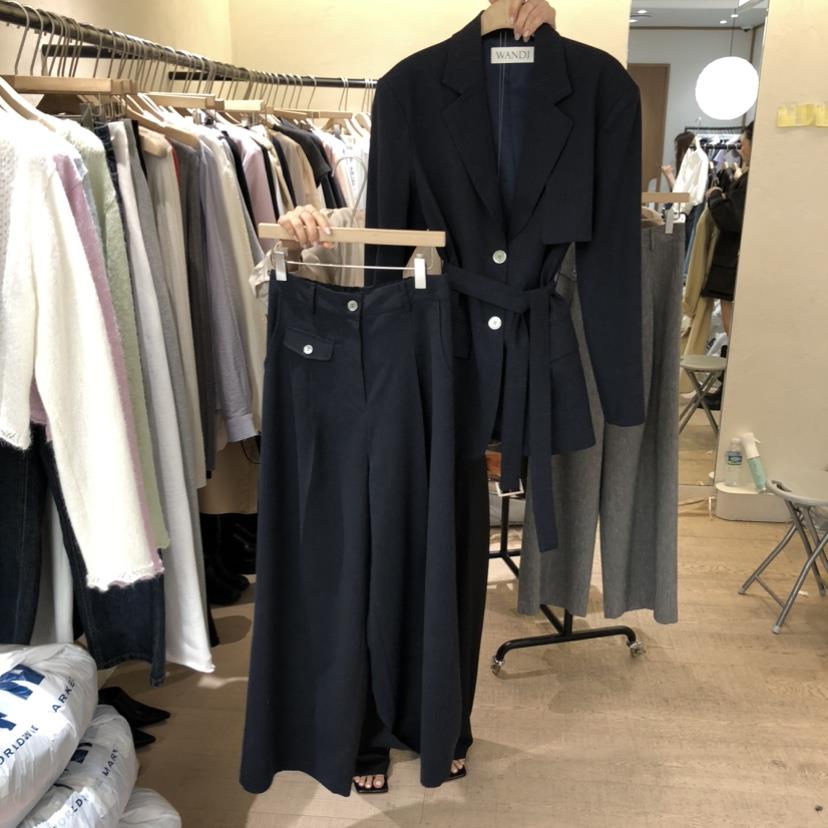 W AND J東大門實拍女裝新款26春夏熱賣職業套裝含腰帶套裝W AND J套裝