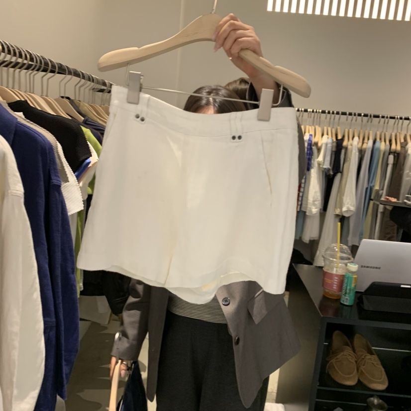 PLATE東大門代購女裝新款真品26春夏熱賣推薦休閑短褲亞麻PLATE短褲