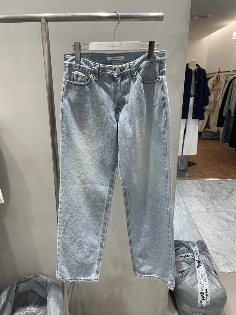 THE SECOND GROW/QUEENSRABBIT東大門直郵女裝新款推薦牛仔褲直筒牛仔THE SECOND GROW/QUEENSRABBIT牛仔褲