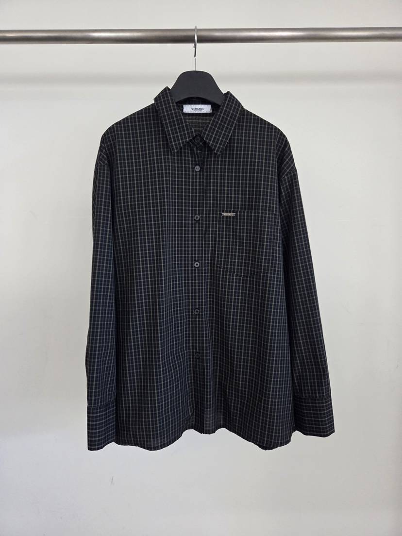 VERANDA韓國代購女士新品推薦休閑真品26春夏襯衫蕾絲衫格紋VERANDA襯衫/蕾絲衫