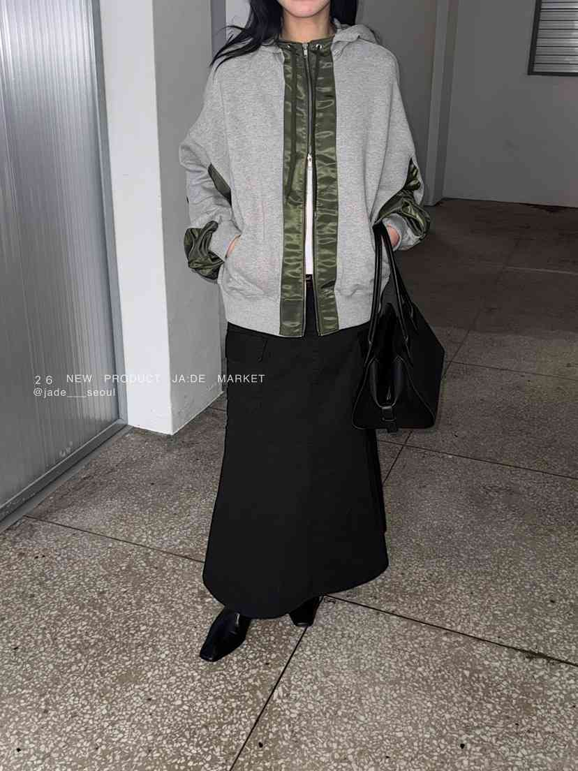 JADEMARKET韓國東大門代購女裝新款時尚推薦夾克連帽衫褶皺JADE MARKET夾克