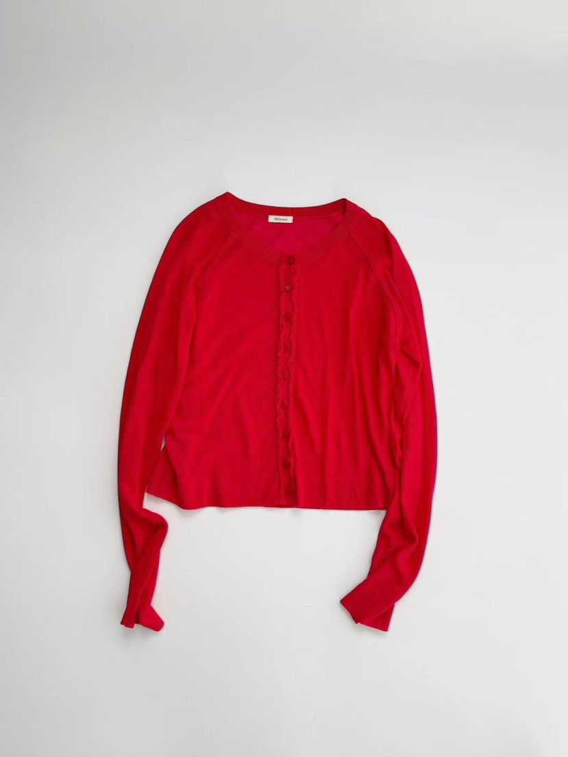 OLI SEOUL韓國東大門代購女士新品時尚人氣針織衫亞麻開衫OLI SEOUL針織衫