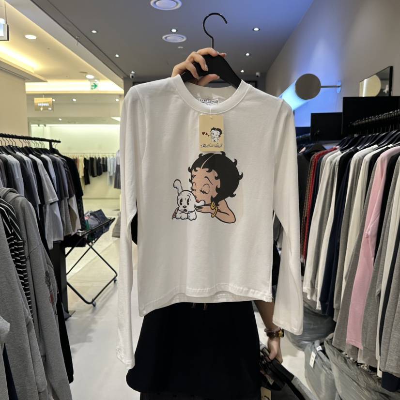 CREDITO韓國東大門代購女裝新品時尚人氣職業熱賣長袖T恤CREDITO長袖T恤