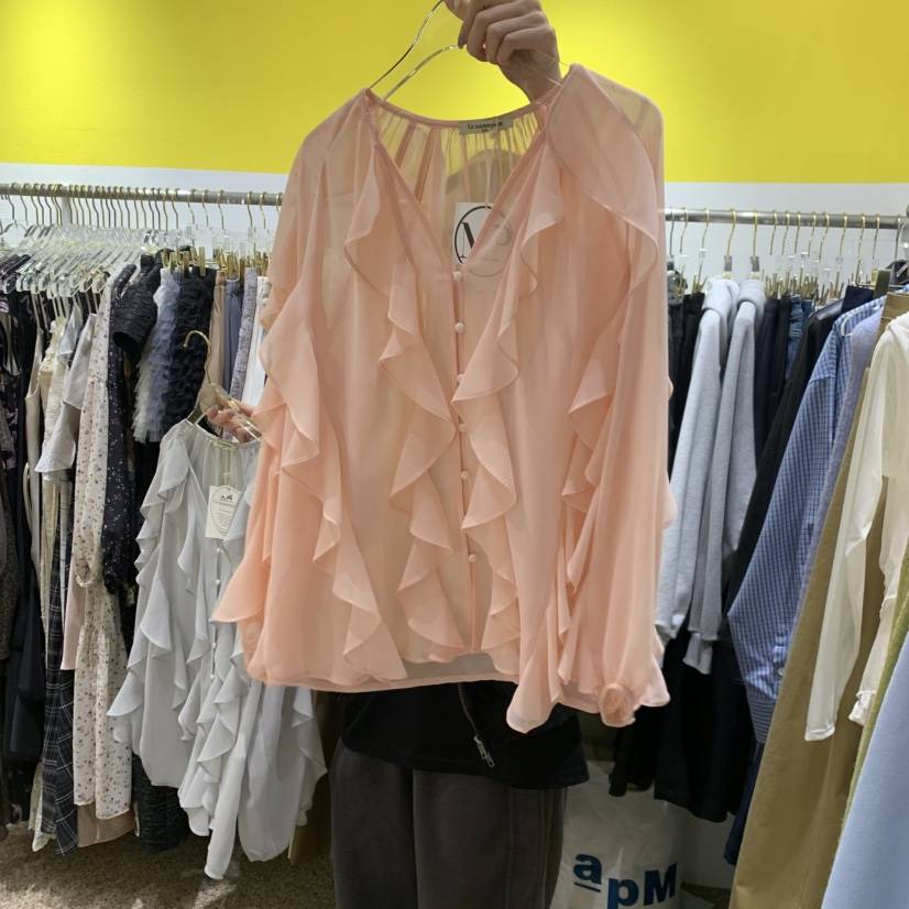 LE MASTERPLACE韓國直郵女裝新品人氣時尚襯衫蕾絲衫花朵Le masterpiece襯衫/蕾絲衫