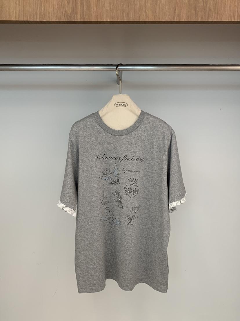 ONE MONE韓國東大門代購女裝新款職業熱賣26春夏人氣T恤ONE MONET恤