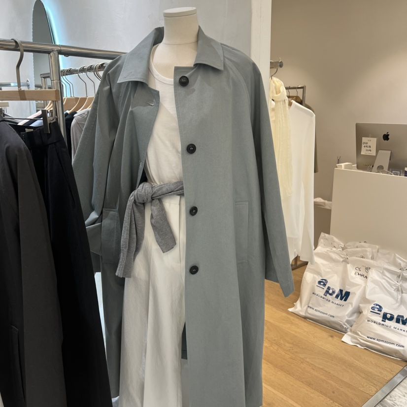 CHAE韓國直郵實拍女士新品休閑人氣26春夏長款風衣含腰帶棉CHAE長款風衣