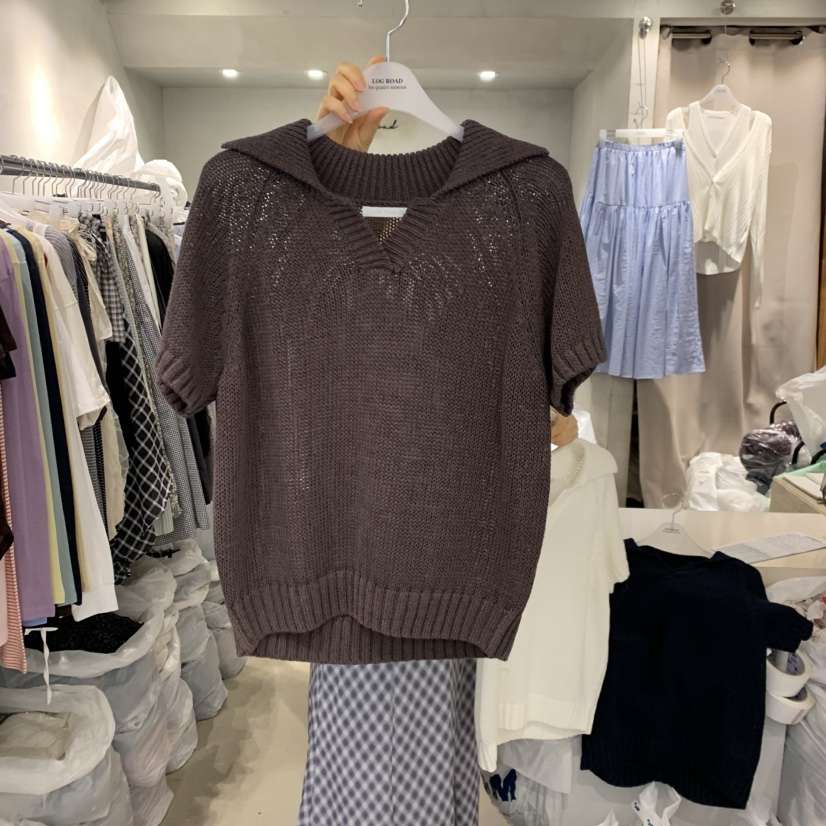LOGROAD韓國東大門直郵女士新品人氣熱賣時尚職業26春夏針織衫LOG ROAD針織衫
