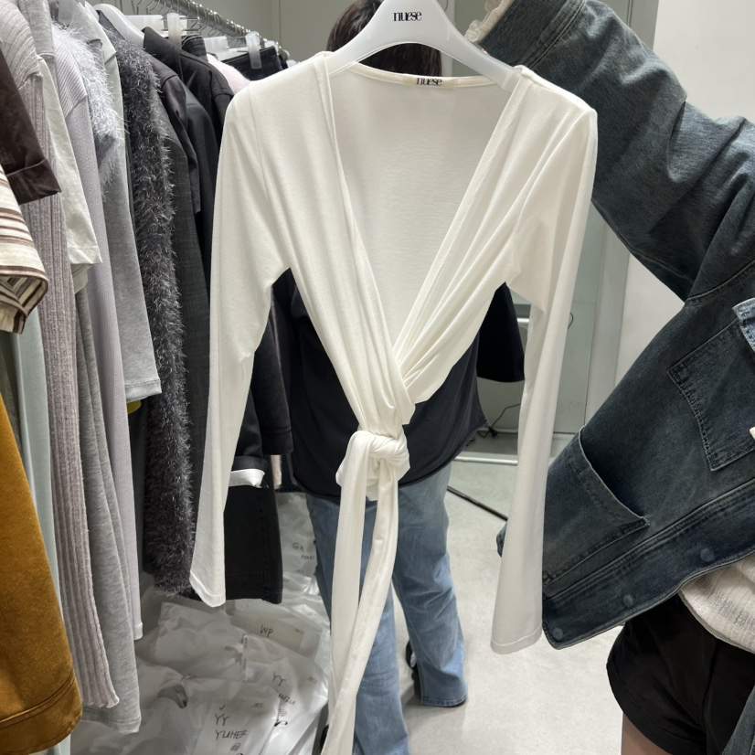 NUESE韓國東大門代購女裝新款人氣時尚26春夏職業長袖T恤NUESE長袖T恤