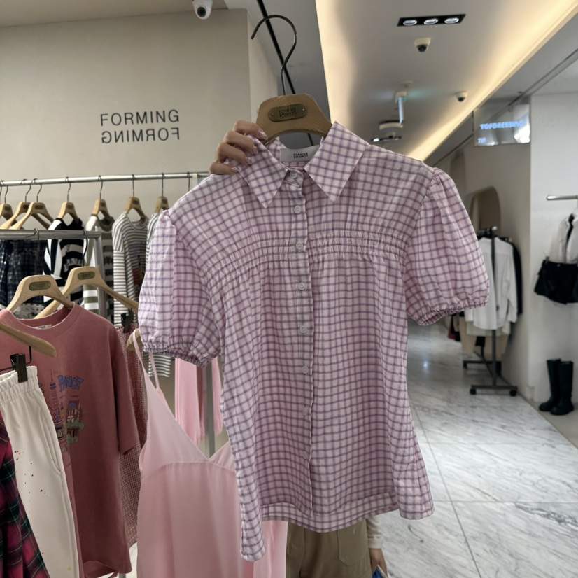 FORMING-P韓國東大門直郵女士新品熱賣時尚26春夏襯衫蕾絲衫FORMING-P襯衫/蕾絲衫