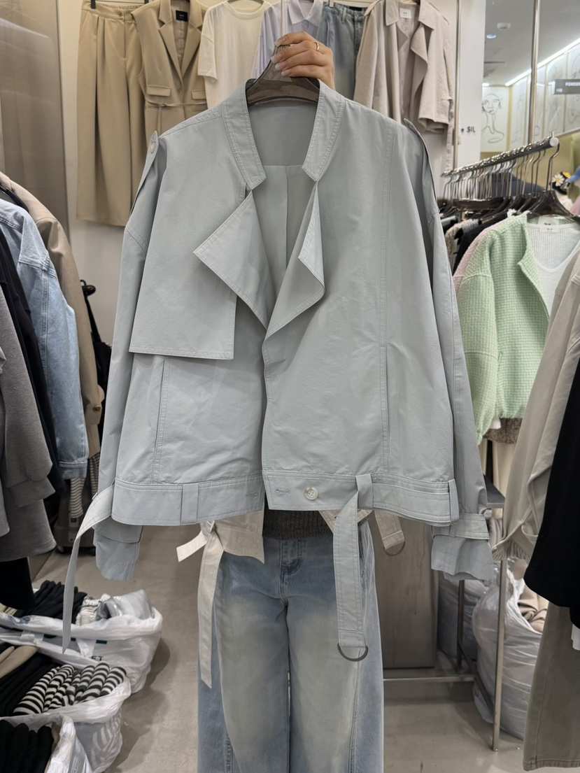 THE SIL韓國東大門代購女裝新品人氣熱賣休閑推薦夾克系帶THE SIL/1 2ILLY夾克