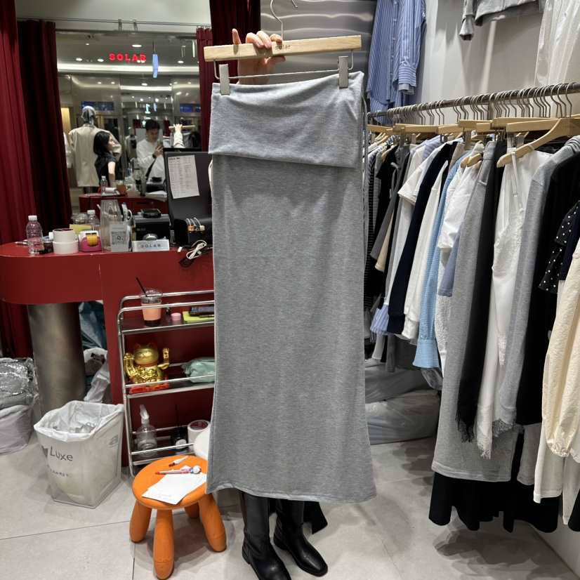 SOLAR韓國代購女士新品推薦真品人氣時尚熱賣休閑職業長裙SOLAR長裙