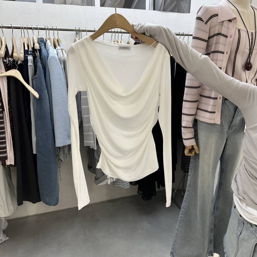 FOUNDATION東大門代購女士新品人氣時尚休閑熱賣26春夏長袖T恤FOUNDATION長袖T恤