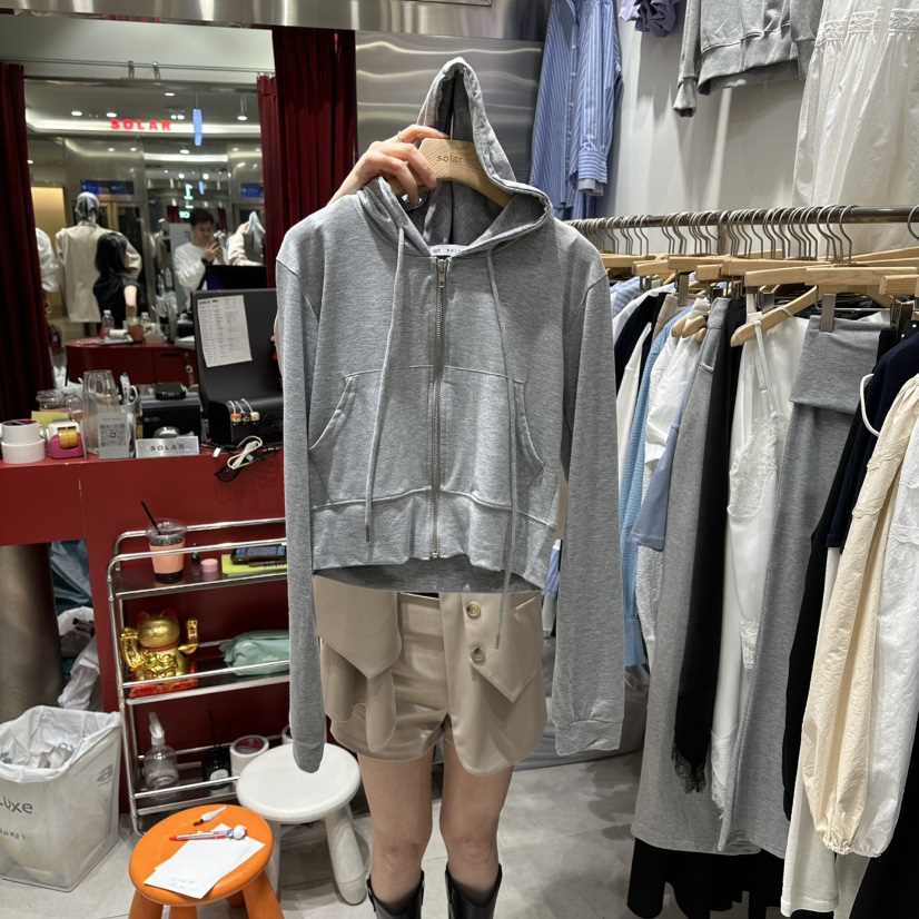 SOLAR東大門直郵女裝新款26春夏人氣真品休閑夾克連帽拉鏈衫SOLAR夾克