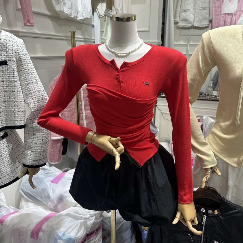 J.RITZY韓國直郵女士新款職業26春夏真品休閑長袖T恤假兩件J.RITZY長袖T恤