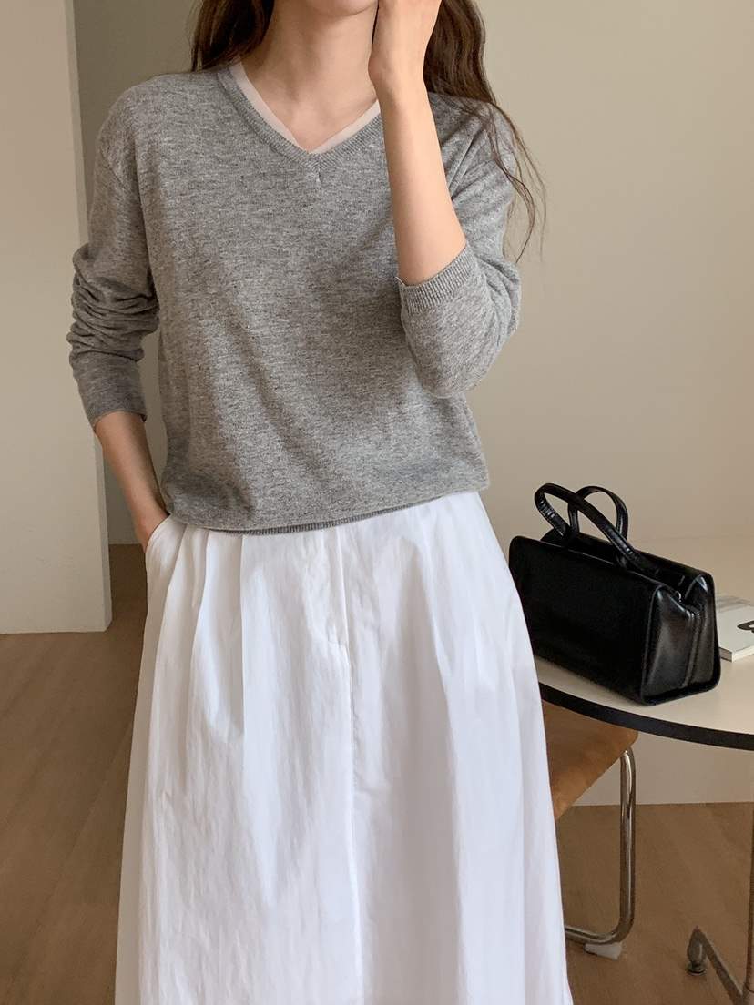 FF/SUNDAY東大門實拍女裝新款職業推薦真品針織衫真絲雪紡FF/SUNDAY針織衫