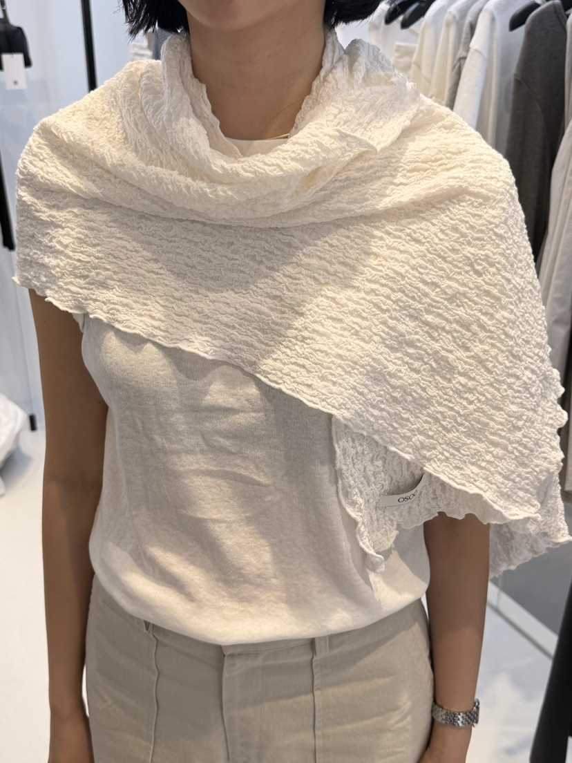 OSOO韓國直郵女裝新品推薦熱賣職業26春夏圍巾披肩褶皺圍巾OSOO圍巾/披肩