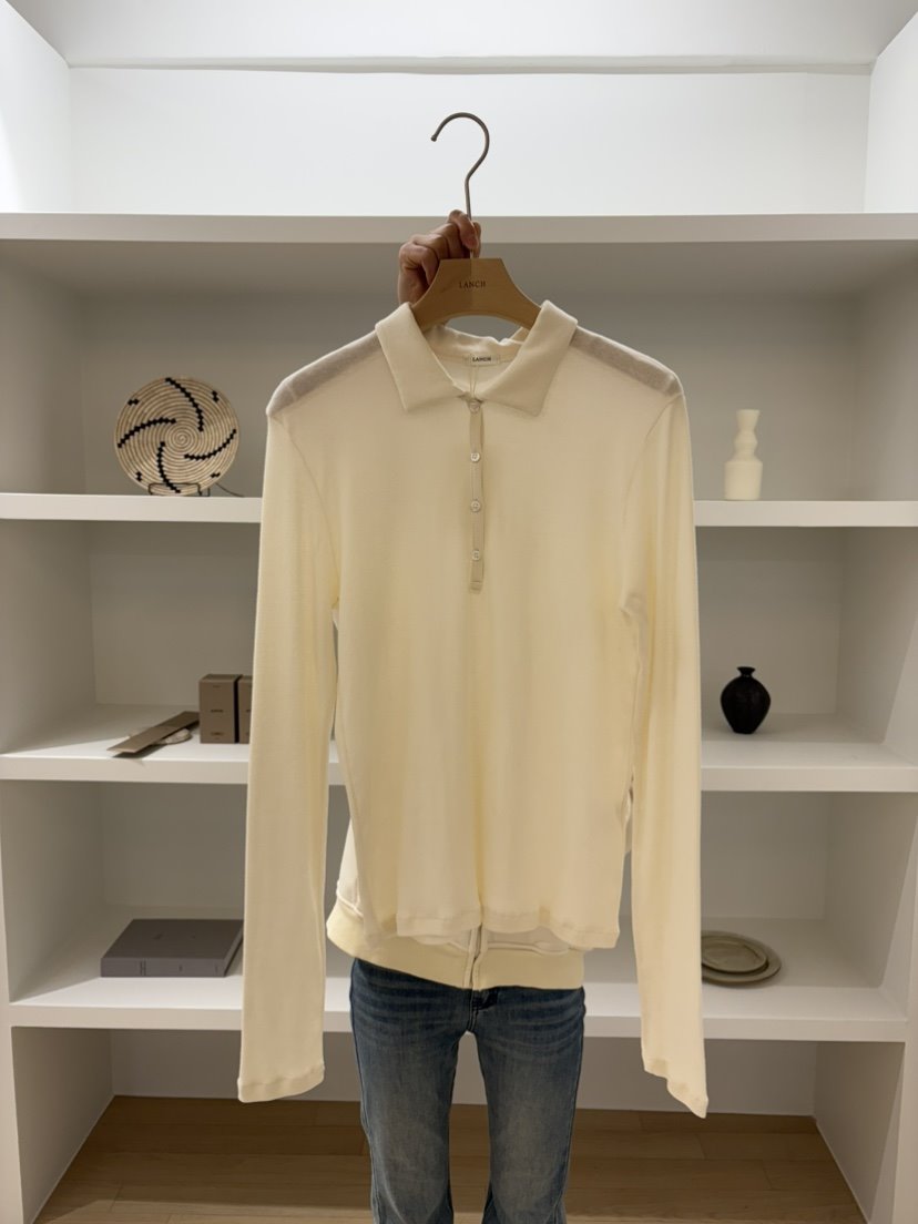 LANCH東大門直郵女士新款推薦真品熱賣職業26春夏長袖T恤紐扣LANCH長袖T恤