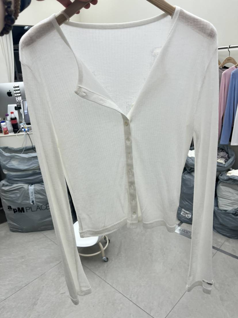 I MFACT韓國代購女士新款真品26春夏長袖T恤天絲開衫羅紋I MFACT長袖T恤