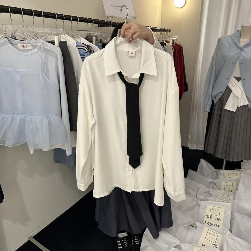 BLISS東大門代購女士新品人氣熱賣26春夏推薦休閑襯衫蕾絲衫BLISS襯衫/蕾絲衫