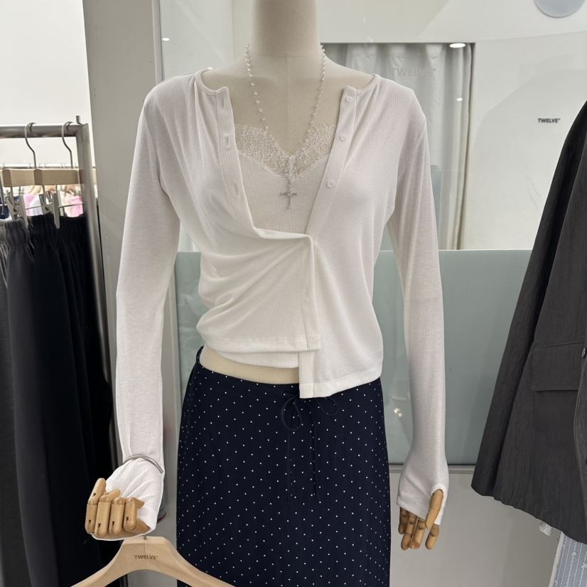 TWELVE東大門實拍女士新品休閑真品時尚職業長袖T恤假兩件TWELVE長袖T恤