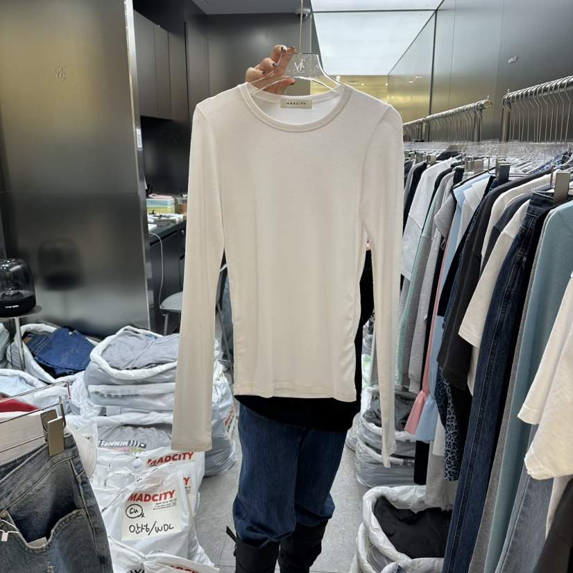 MADCITY/SAGAFURS韓國直郵女士新品休閑真品時尚長袖T恤MADCITY/SAGAFURS長袖T恤