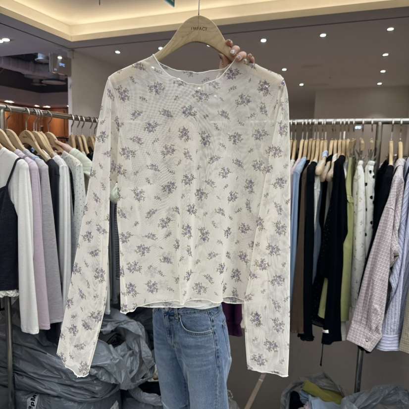 I MFACT韓國直郵實拍女士新款熱賣26春夏襯衫蕾絲衫網眼I MFACT襯衫/蕾絲衫