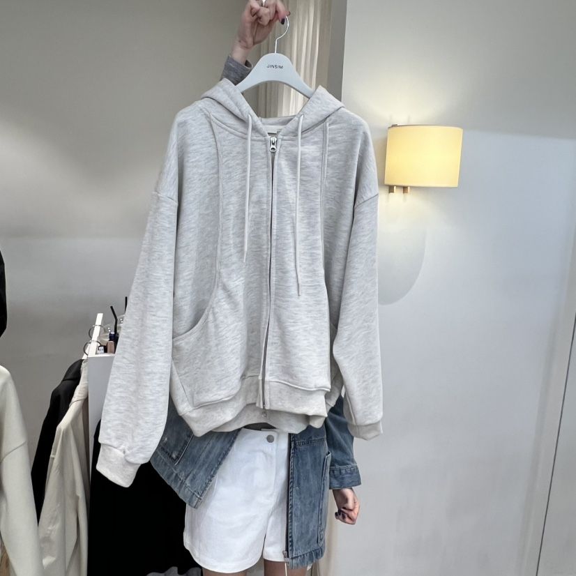 JINSIM韓國直郵實拍女裝新品職業時尚休閑推薦夾克連帽衫JINSIM夾克