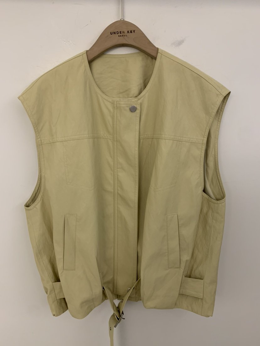 UNDER KEY韓國代購女裝新品人氣時尚26春夏休閑馬甲皮革UNDER KEY馬甲