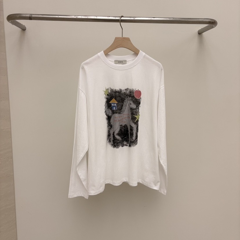 LAIVE韓國東大門代購女裝新品時尚休閑人氣熱賣推薦長袖T恤LAIVE長袖T恤