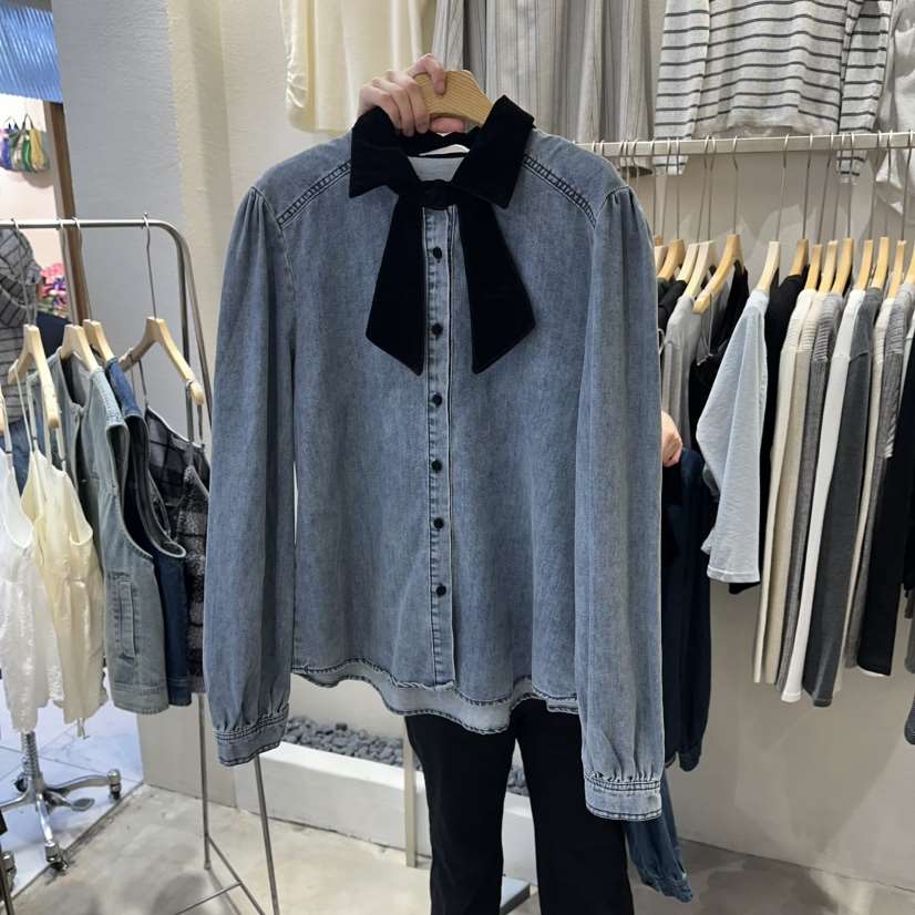 HIPTIQUE東大門實拍女士新款真品推薦26春夏襯衫蕾絲衫天鵝絨HIPTIQUE襯衫/蕾絲衫