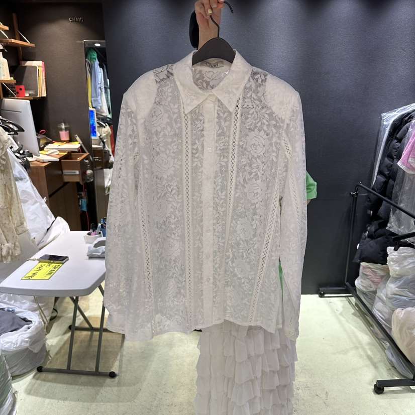 CHAVI東大門代購女士新品職業人氣熱賣26春夏真品襯衫蕾絲衫CHAVI襯衫/蕾絲衫