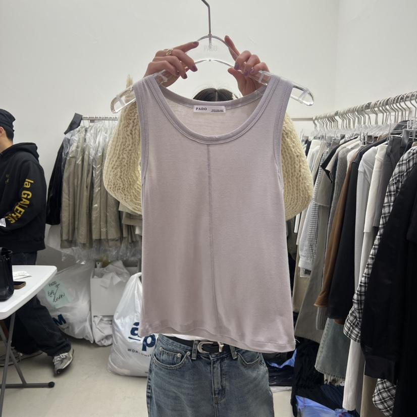 PADO東大門代購女士新款休閑26春夏熱賣時尚吊帶背心褶裥PADO吊帶/背心