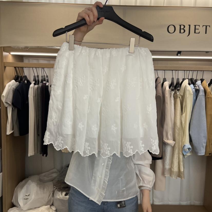 OBJET/LOVEUSU韓國代購女裝新款熱賣推薦26春夏短裙蕾絲OBJET/LOVEUSU短裙