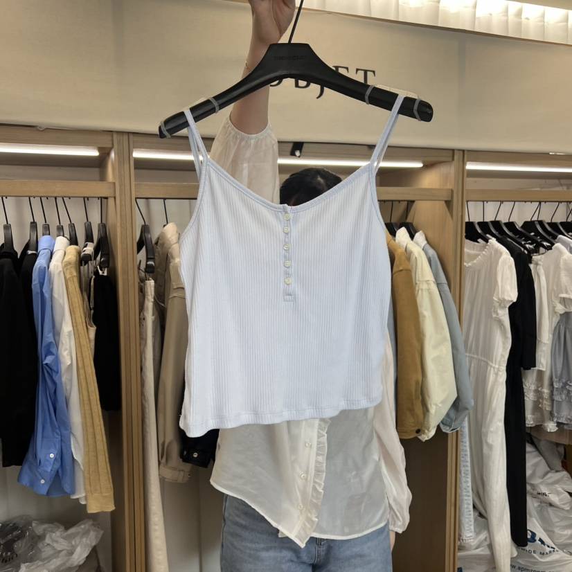 OBJET/LOVEUSU東大門代購女裝新款26春夏真品人氣吊帶背心OBJET/LOVEUSU吊帶/背心