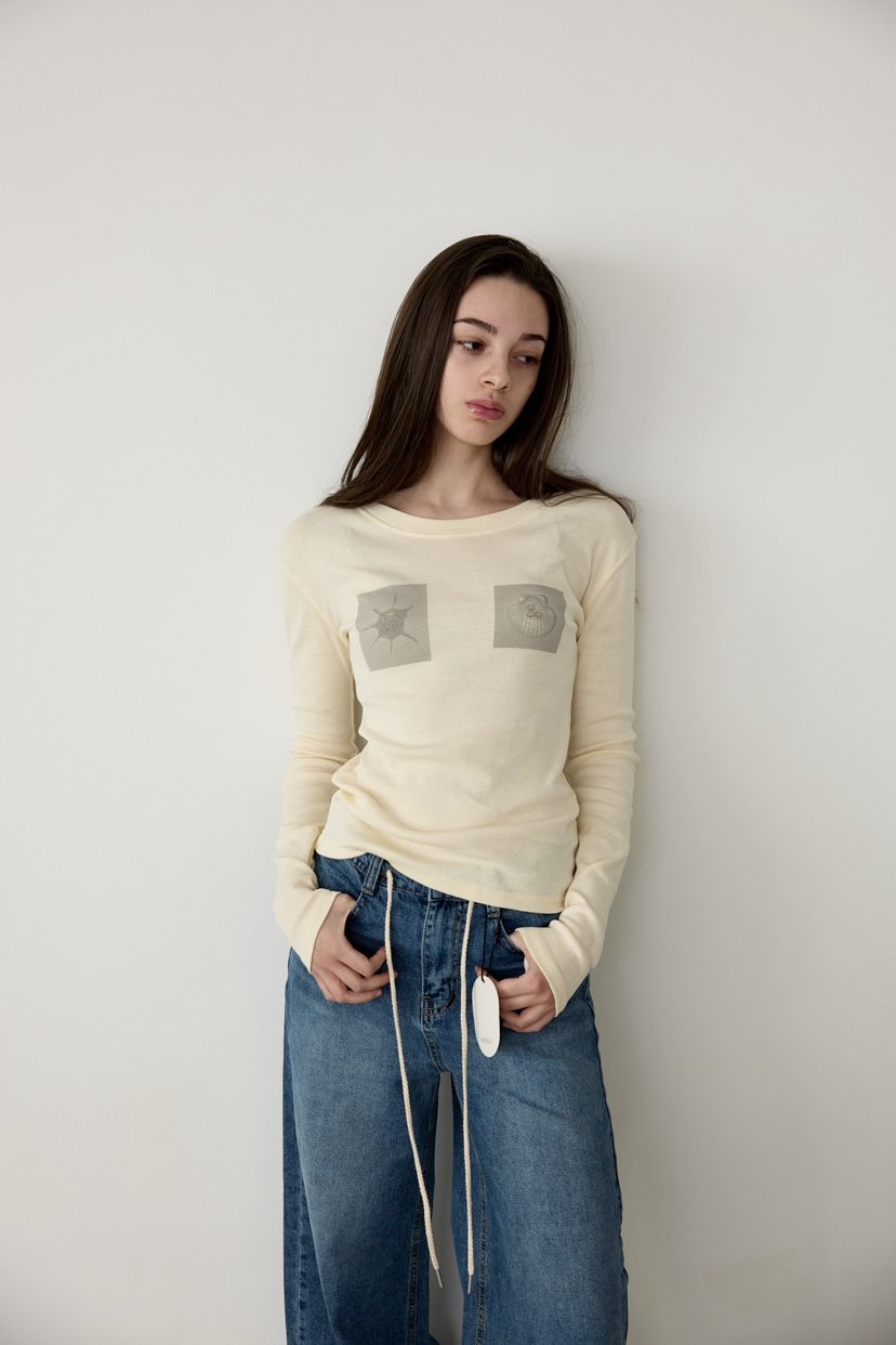 ME MO東大門代購女士新款推薦26春夏時尚熱賣真品長袖T恤ME MO長袖T恤