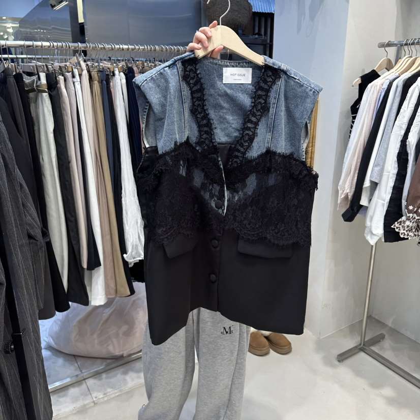 HOT PLACE/DREAM GIRIS/HOT ISSUE韓國代購女裝新款真品馬甲蕾絲HOT PLACE/DREAM GIRIS/HOT ISSUE馬甲