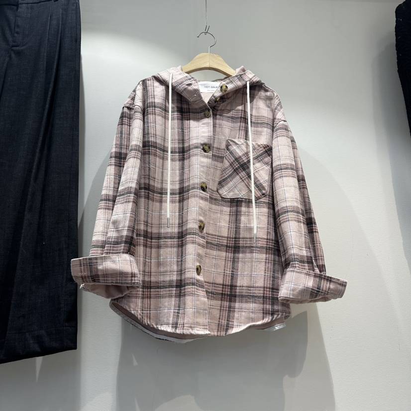 HOT PLACE/DREAM GIRIS/HOT ISSUE韓國直郵女士新款人氣衛衣連帽衫格子HOT PLACE/DREAM GIRIS/HOT ISSUE衛衣