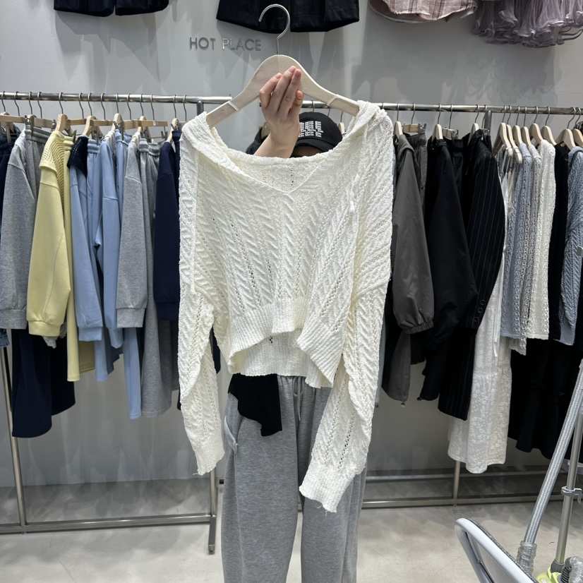 HOT PLACE/DREAM GIRIS/HOT ISSUE韓國直郵實拍女裝新品推薦針織衫連帽HOT PLACE/DREAM GIRIS/HOT ISSUE針織衫