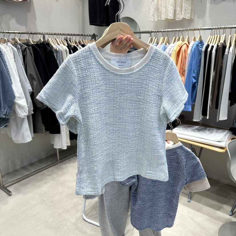 HOT PLACE/DREAM GIRIS/HOT ISSUE韓國直郵女裝新款熱賣T恤粗花呢HOT PLACE/DREAM GIRIS/HOT ISSUET恤