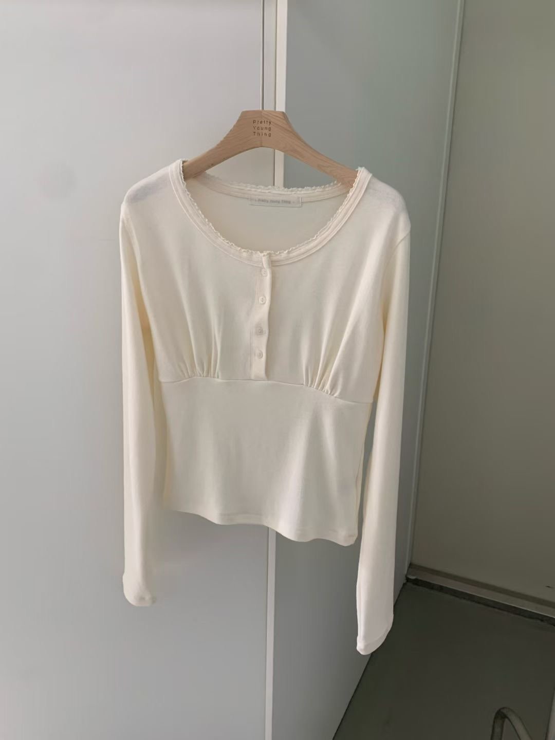 PYT-ot韓國直郵女裝新款真品26春夏職業休閑人氣長袖T恤pretty young thing長袖T恤