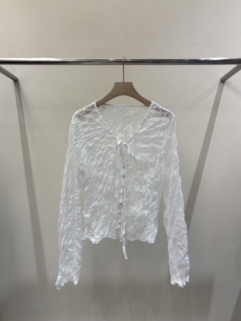 MABE韓國代購女士新品熱賣人氣時尚26春夏襯衫蕾絲衫透明MABE襯衫/蕾絲衫