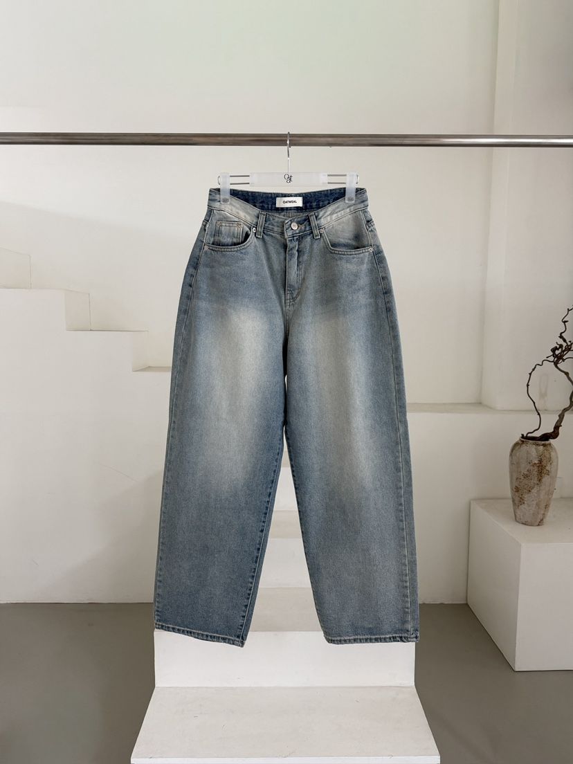 OATMEAL韓國代購女士新品時尚職業26春夏熱賣推薦休閑牛仔褲OATMEAL牛仔褲