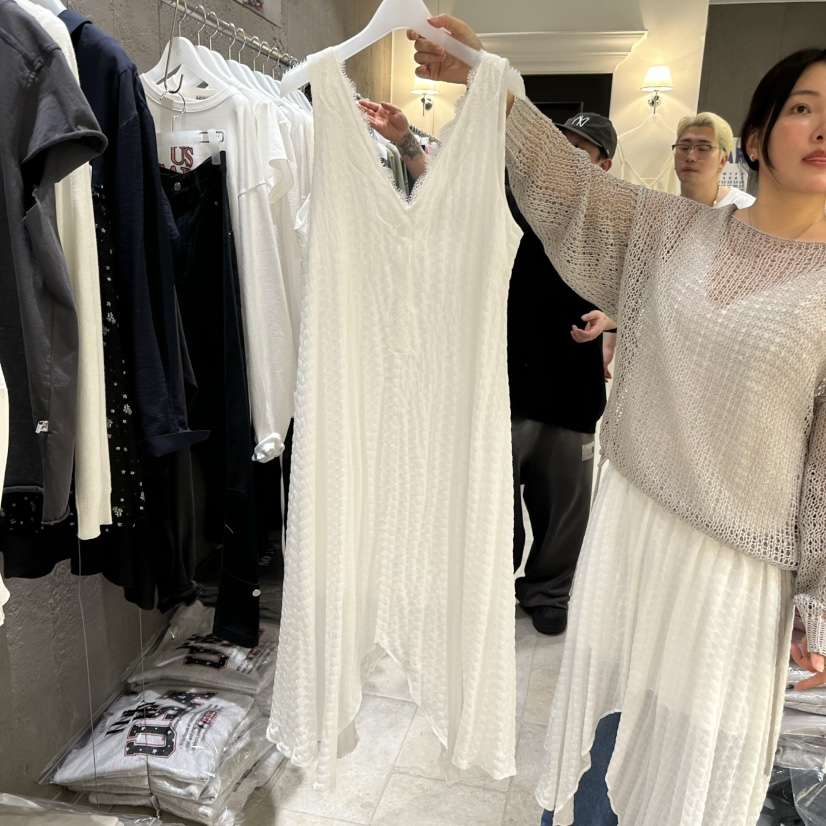 MIXXIN韓國直郵女裝新款26春夏休閑熱賣時尚職業連衣裙蕾絲MIXXIN連衣裙